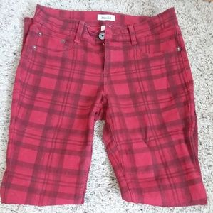 Red plaid jeggings